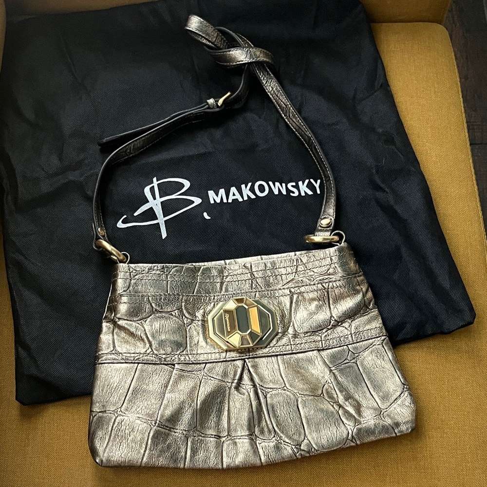 Vintage B. Makowsky Metallic Gold Shoulder Bag ~ RARE!